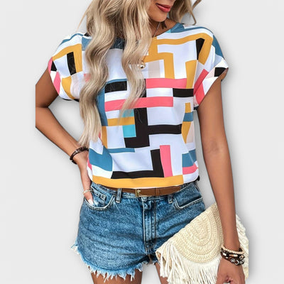 Хлоя - Блуза с къс ръкав