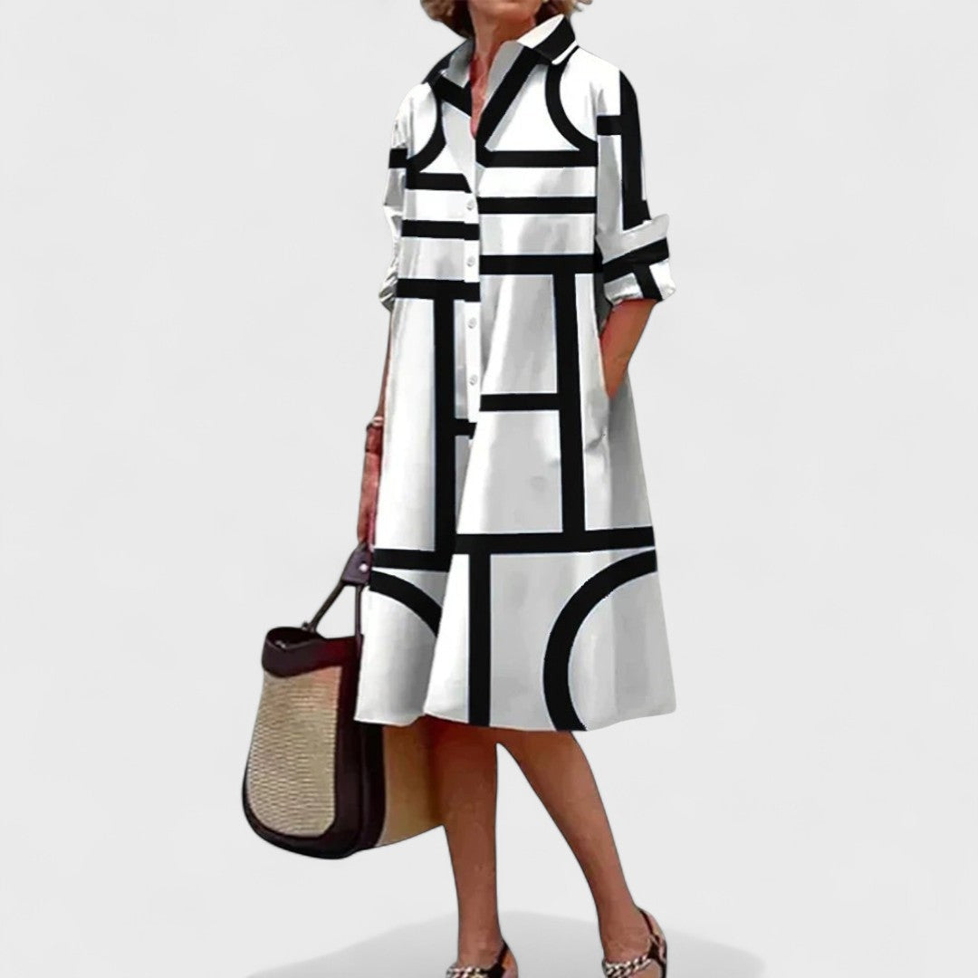 Стела - Геометрично Елегантна Рокля