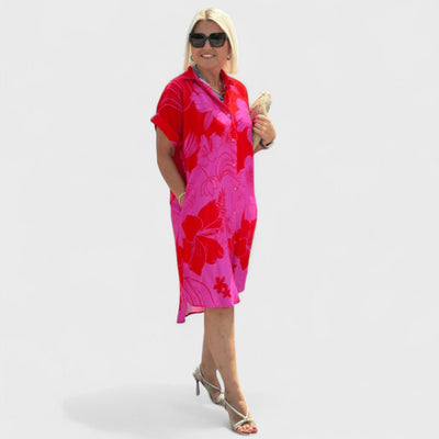 Дагмар - Рокля с Цветен Принт