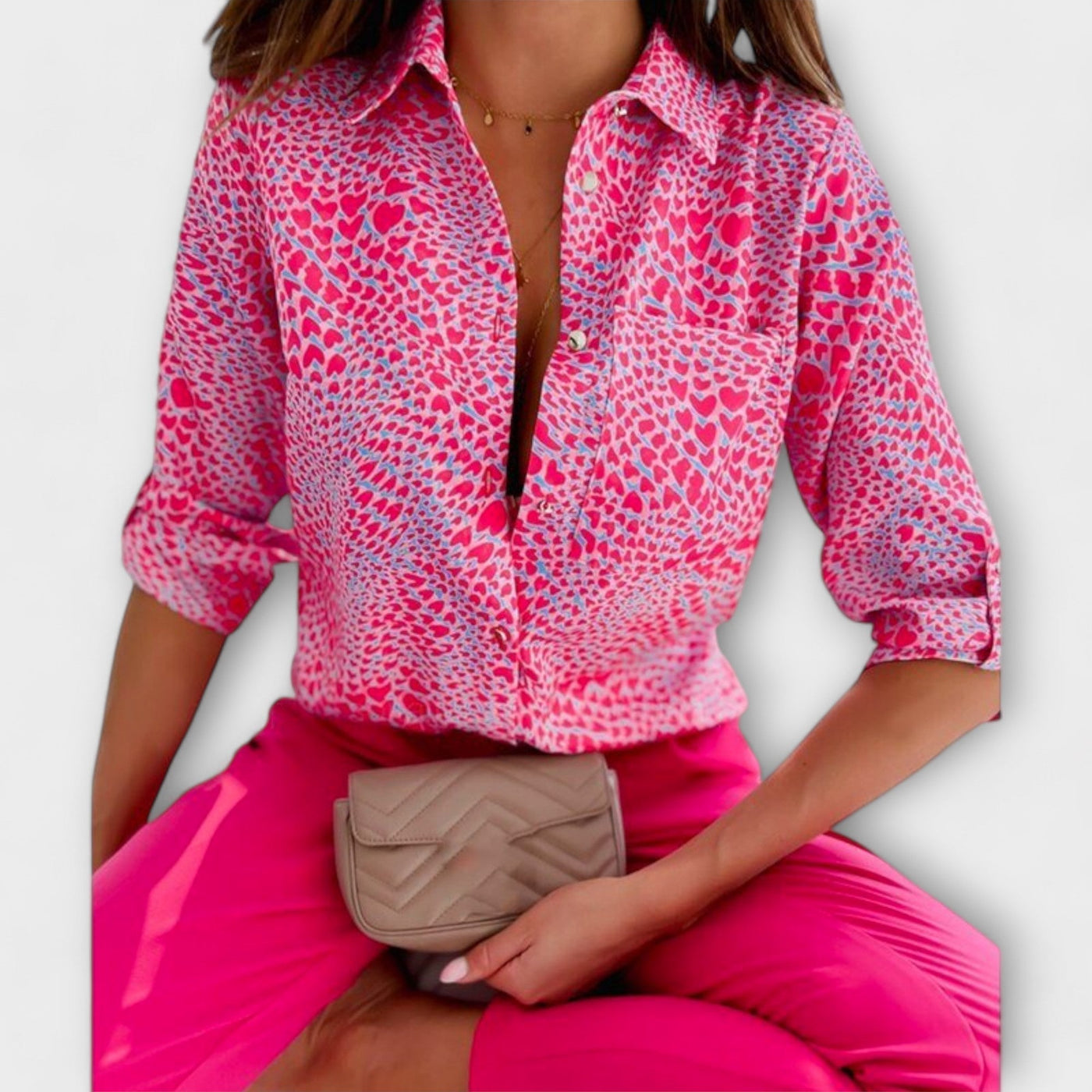 Блуза с класическа якичка