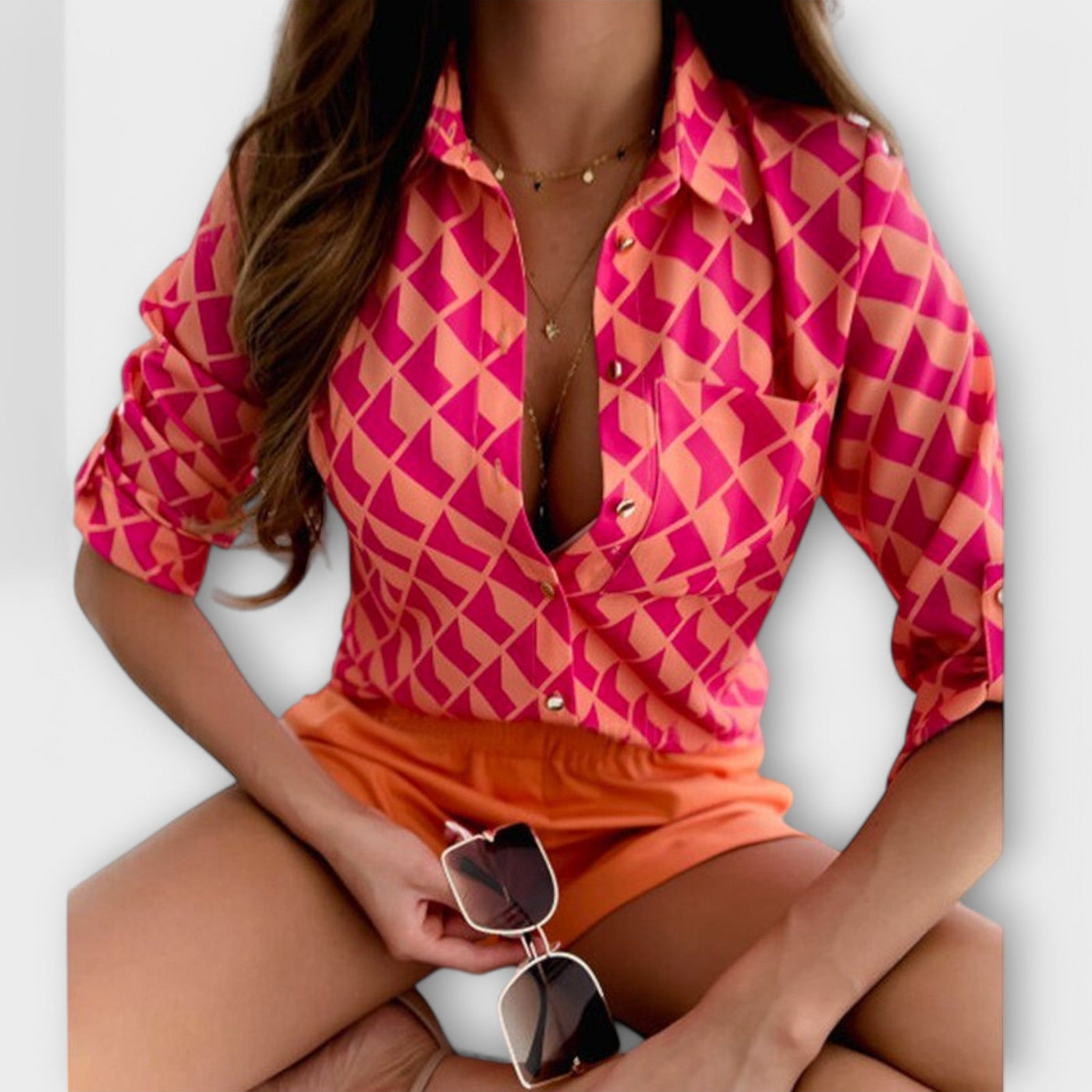 Блуза с класическа якичка